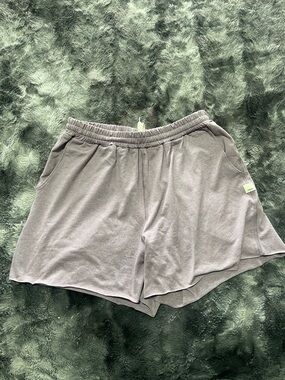 Women's Gray Elastic Waist Lounge Shorts